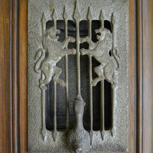 door with lions