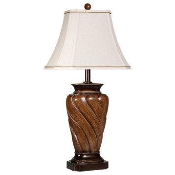 Signature 1 Light Table Lamp, Toffee Wood