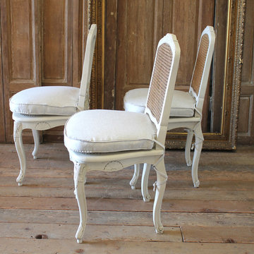 Set of 6 French Country Louis XV Style Cane Back Dining Chairs