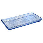 Godinger - Claro Tray, Blue - Whether you are serving guests or simply enjoying your favorite beverage. Featuring emblazoned with a vintage-inspired embossed texture. This traditionally styled glassware is a must-have addition to your kitchen or dining table.
