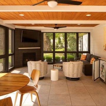 Screened Porch Addition with Fireplace & Outdoor Living Spaces