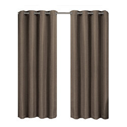 Royal Tradition - Gulfport Faux Linen Blackout Weave Panels, Taupe, 52"x84" Single - Curtains
