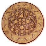 Bareen's Designer Rugs - Antique Kashan Vegetable Dye Cassidy Red Gold Wool Rug - 8'0 x 8'0 - Designed with mesmerizing intricacy and gorgeous color palette, this hand-knotted masterpiece demonstrates the beauty and electrifying thrill of Pak Persian art. These meticulously handcrafted Pak-Persian rug is made with pure wool and features breathtaking traditional and transitional designs in beautiful lush color pallet. Known for their intricate designs these rugs are a reproduction of Persian rugs, made in Pakistan with unique Mughal designs. Made by master weavers using the same Persian texture, design and dying technique, we wanted to create the most significant manifestation of the Persian art, life and culture. This rug is most famous for its exceptional quality, incredible designs, patterns and vibrant rich color. Pak-Persian rugs made with Persian weave with high knot counts, which enables the high intricacy and detail found in the patterns are also referred to as State of art, each color adds a rich beautiful detail in the artwork of this rug. The design, color and beautiful chromatic composition with a vibrant sheen with traditional and transitional designs, exude beauty, elegance and quality make this rug a masterpiece of its own.