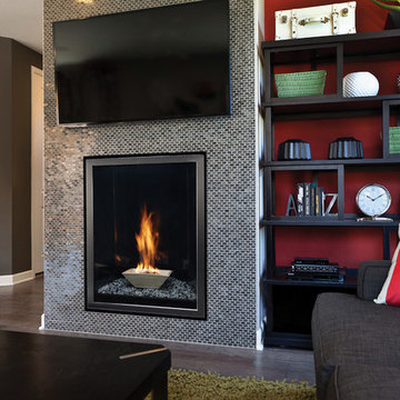 Modern Portrait Style Living Room Fireplace - White Mountain Hearth