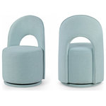 Meridian Furniture - Cirelle Upholstered Dining Chair, Light Blue, Linen Textured Fabric, Set of 2 - Indulge in the allure of the Light Blue Cirelle Dining Chair by Meridian Furniture. Its captivating design and luxurious Light Blue elevate any space with effortless elegance. Crafted with precision and durability in mind, this stunning piece becomes the focal point of gatherings, fostering moments of connection and warmth. Embrace sophistication and style with the Cirelle Dining Chair, a testament to exquisite taste and timeless beauty.