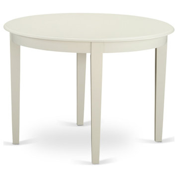 3-Piece Round 42" Table and Two Parson Chair With Pu Leather Color White