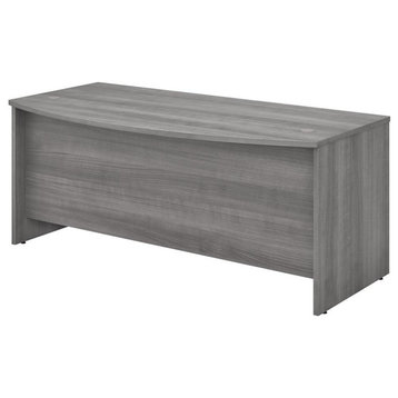 Bush Business Furniture Studio C 72W x 36D Bow Front Desk in Platinum Gray