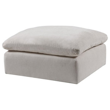 ACME Naveen Square Fabric Upholstered Modular Ottoman in Ivory