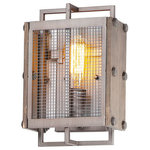 Maxim Lighting - Maxim Lighting 25269BWWZ Outland - One Light Wall Sconce - Combining wood panels finished in Barnwood with mesh and metal finished in Weathered Zinc creates a rustic look appropriate for today's interiors. Bolt head accents complete the look and add an industrial element to this collection which works well in Modern Farmhouse design.   Warranty: 1 Year Mounting Direction: DownOutland One Light Wall Sconce Barn Wood/Weathered Zinc *UL Approved: YES *Energy Star Qualified: n/a  *ADA Certified: YES  *Number of Lights: Lamp: 1-*Wattage:60w E26 Medium Base bulb(s) *Bulb Included:No *Bulb Type:E26 Medium Base *Finish Type:Barn Wood/Weathered Zinc