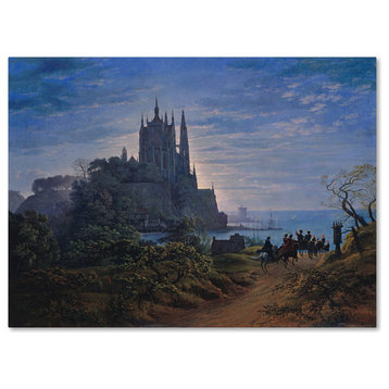 Karl Schinkel 'Gothic Church On A Rock By The Sea' Canvas Art, 47 x 35