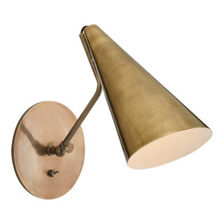 Clemente Wall Light in Hand-Rubbed Antique Brass with Black - Transitional  - Wall Lighting - by Visual Comfort & Co.