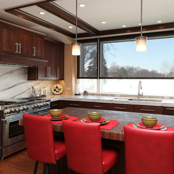 Mt. Prospect Kitchen Addition with Walnut Cabinets