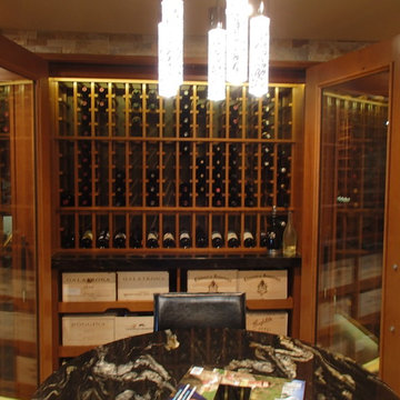 Custom Cherry Built In Wall Wine Cellar
