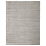 Jaipur - Jaipur Living Basis Handmade Solid Gray/ Silver Area Rug 9'X12' - This sleek hand-loomed area rug boasts a lustrous tone-on-tone gray and silver colorway with texture-rich stripes creating a ridged high-low feel. In a soft combination of wool and viscose, this neutral accent lends versatile style to modern homes.