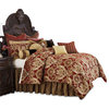 Michael Amini Lafayette 13-piece Fabric King Comforter Set in Red/Gold