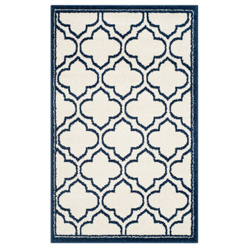 Safavieh Amherst Collection AMT412 Rug, Ivory/Navy, 2'6"x4'