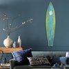 Rustic Aqua and Green Surfboard Wall Decor