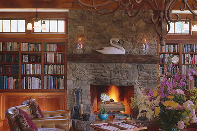 Family room - cottage family room idea in New York