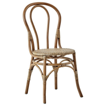 Lulu Rattan Dining Side Chair, Antique