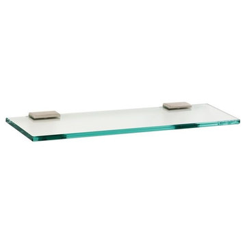 Alno 24" Glass Shelf with Brackets Modern in Satin Nickel