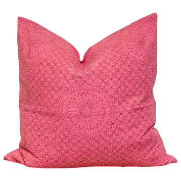Carnation Hand-Stitched Pillow Cover
