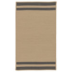 Colonial Mills - Denali End Stripe Indoor/Outdoor Rug Coastal Polypropylene DE85 Gray, 8'x11' - Understated show-stopper. Double-striped. Classic design matches your home. Put it under dining room table. Accentuate your sunroom. Refine your patio. Neutral base color. Muted accents.