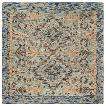 Safavieh Aspen Collection APN504 Rug, Blue/Beige, 7' Square