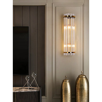 Luxury Crystal Wall Lamp in Nordic Style, Dia5.9xh21.7", Neutral Light