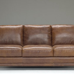 Natuzzi Editions Traditional Leather Sofa B690 - Sofas