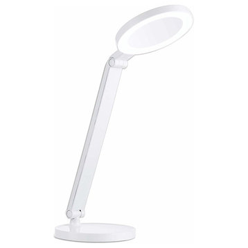 Kavalan LED Desk Lamp with Lighted Makeup Mirror, White
