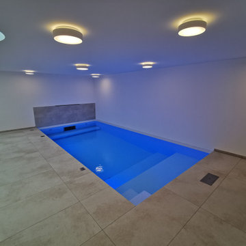 Hallenbad 6,00 x 3,00 x 1,50 m mit Ceramics Folienauskleidung