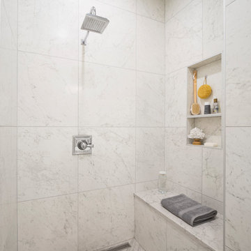 Carrara, Contemporary, & Curbless!