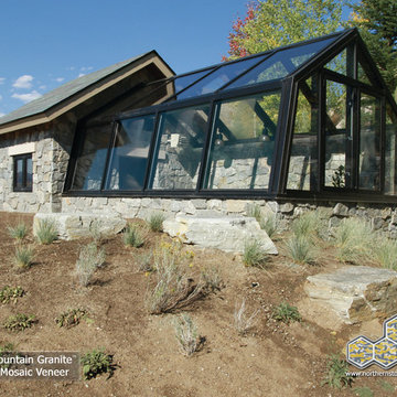 E-Z Set™ Natural Stone Veneer - Granite Mosaic - Exterior - greenhouse