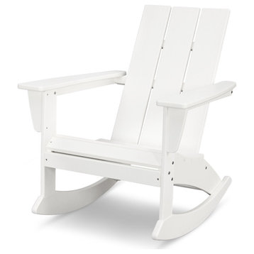 POLYWOOD Modern Adirondack Rocking Chair, White