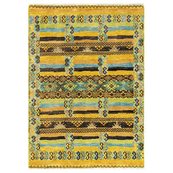 Overdyed, One-of-a-Kind Handmade Area Rug Multi, 4' 5" x 6' 2"