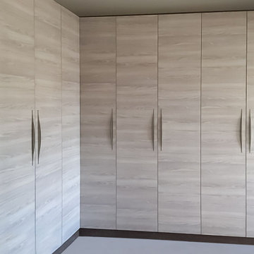 L-Shape Hinged Wardrobe with Floor TV Unit in Finchley | Inspired Elements