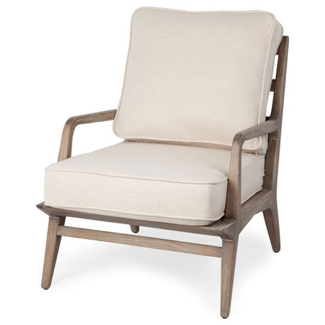 Harman Fabric Seat With Solid Wood Frame Accent Chair