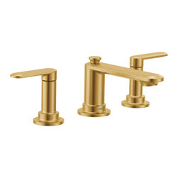 Greenfield Brushed Gold Two-Handle Low Arc Bathroom Faucet - Bathroom Sink Faucets