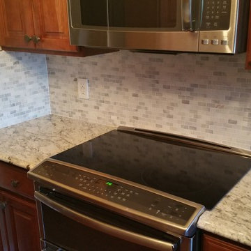 African Rainbow Granite, Tile Backsplash installation
