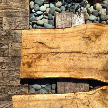 Twin Oaks - a modern landscape repurposing a 100 year old Oak tree