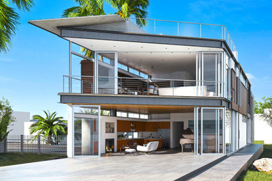 Coastal exterior home idea in San Diego