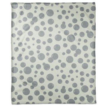 Bubbles All Over Green 50 x 60 Coral Fleece Blanket