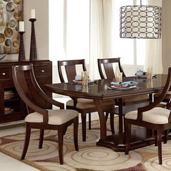 5115-92 Aubriella 7 PC Cherry Pedestal Dining Table Set - Dining Tables