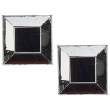 12" Square Antique Mirrors - Set of 2