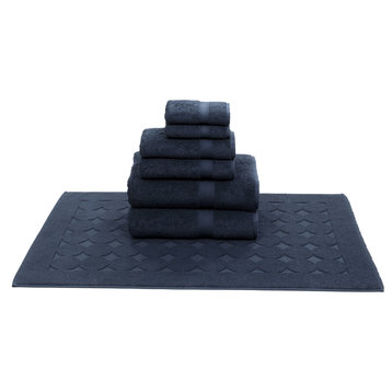 Linum Home Textiles Sinemis Terry 7-Piece Towel Set, Navy