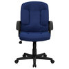 Flash Furniture Mid-Back Navy Fabric Executive Chair With Nylon Arms