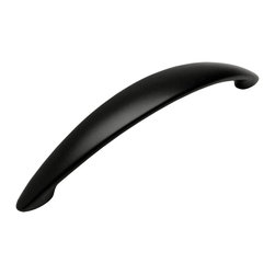 Cosmas - Cosmas 6003-128FB Flat Black Cabinet Pull, 5" Hole Centers, Set of 5 - Cabinet And Drawer Handle Pulls