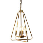 LNC - LNC Modern Contemporary 4-Light Polished Gold Cage Chandelier - At LNC, we always believe that Classic is the Timeless Fashion, Liveable is the essential lifestyle, and Natural is the eternal beauty. Every product is an artwork of LNC, we strive to combine timeless design aesthetics with quality, and each piece can be a lasting appeal.