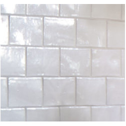 Porcelain 4x8 Glossy Tumbled White Tile with TEC 931 Standard White Grout - Wall And Floor Tile