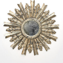 Worlds Away Goya Starburst Mirror in Silver Leaf - Bathroom Mirrors